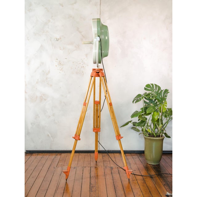 Wood White and Green Operating Hospital Floor Spotlight by Heraeus Hanaulux, London, 1990s For Sale - Image 7 of 18