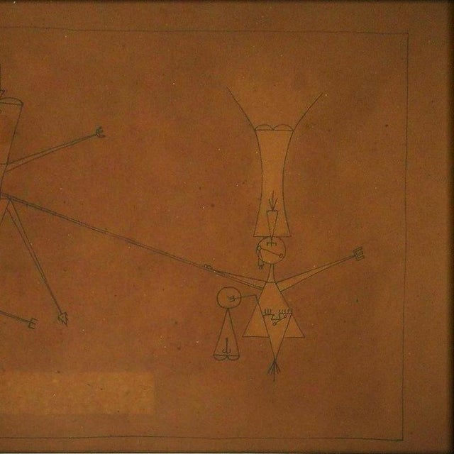 Dimensions with frame: 32.3x45 cm. Wooden frame included. Signed and dated lower left: CAMACHO 59 G. Dedication, date 1960...