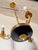 Vintage French Empire 3-Arm Brass Dark Green Tole Chandelier, 1960s For Sale - Image 11 of 16