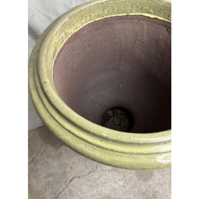 Large French Anduze Garden Urn in Green Glaze For Sale - Image 9 of 10