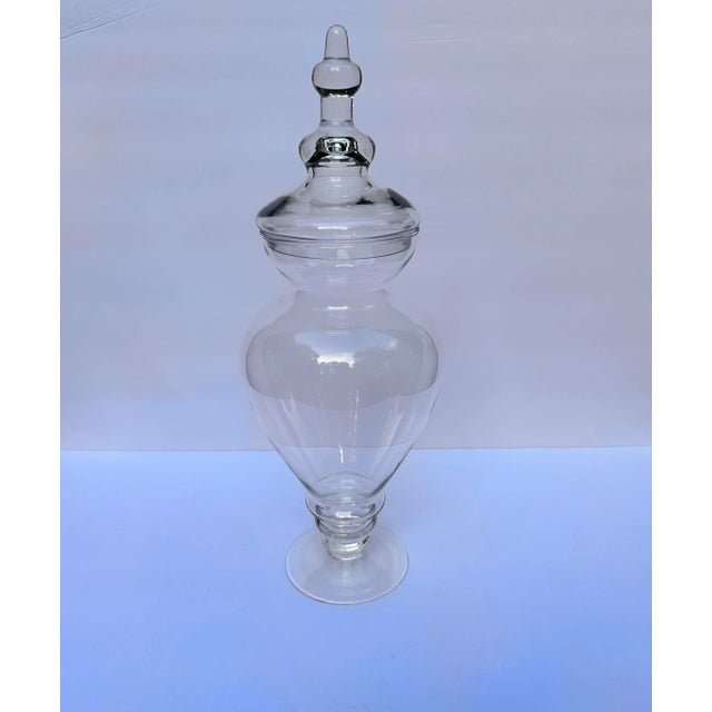 2000s Tall Glass Apothecary Jar & Lid For Sale - Image 6 of 10