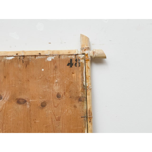 Bleached Bamboo Midcentury Mirror with Natural Finish and Coastal Style For Sale - Image 4 of 12