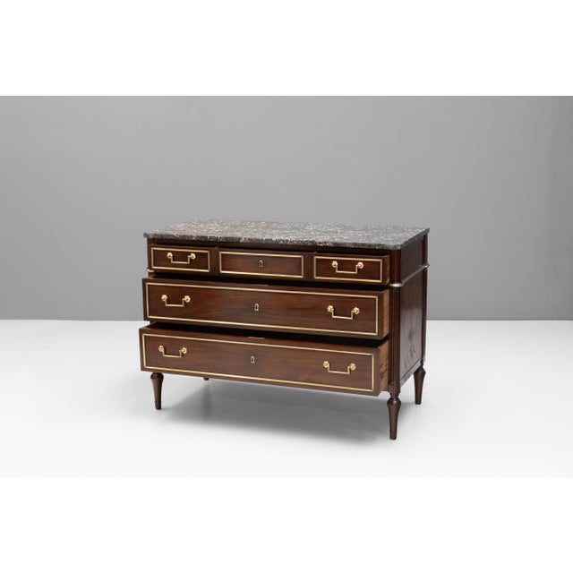 Antique Marble Top Chest, 1850 For Sale - Image 4 of 11