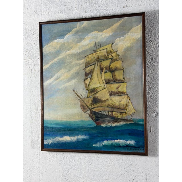 Vintage Ship Painting, Framed For Sale - Image 4 of 7
