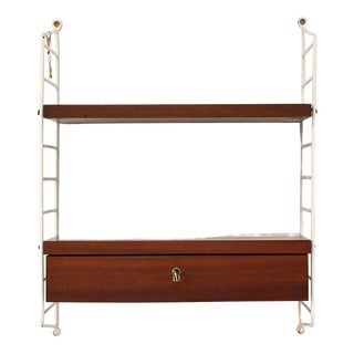 Wall Shelf with Drawer by BFB-Hyllan for String Design, 1950s For Sale