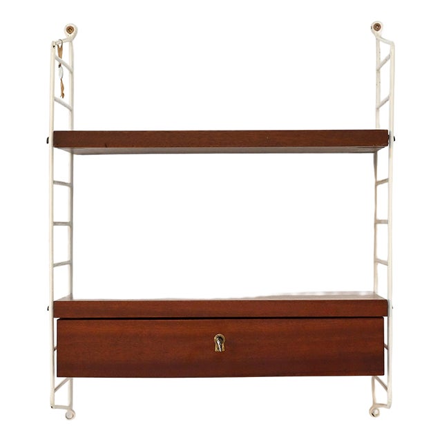 Wall Shelf with Drawer by BFB-Hyllan for String Design, 1950s For Sale