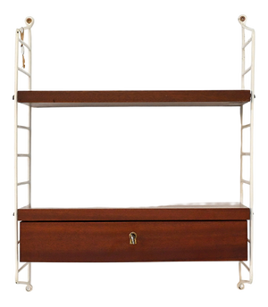 Wall Shelf with Drawer by BFB-Hyllan for String Design, 1950s