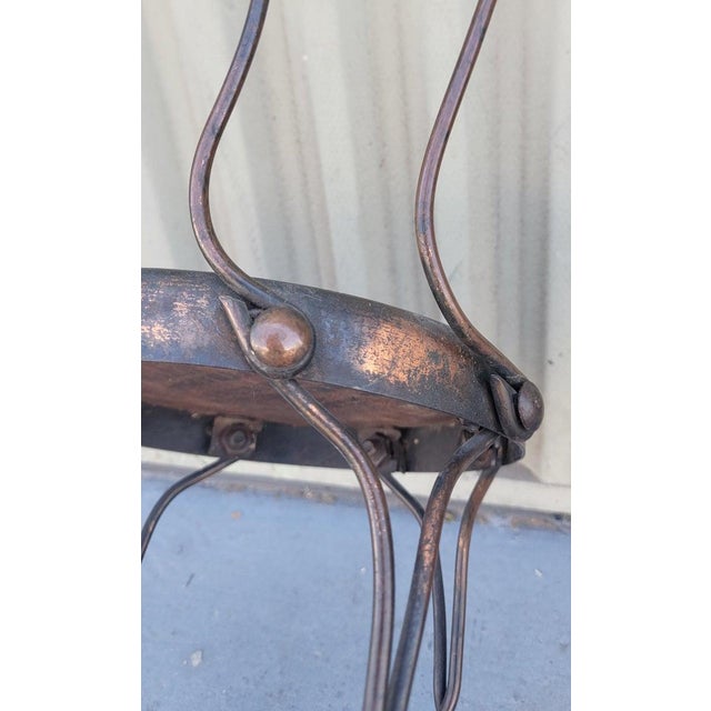Metal 19Thc Ice Cream Parlor Chairs -Children's Dated 1889 For Sale - Image 7 of 9