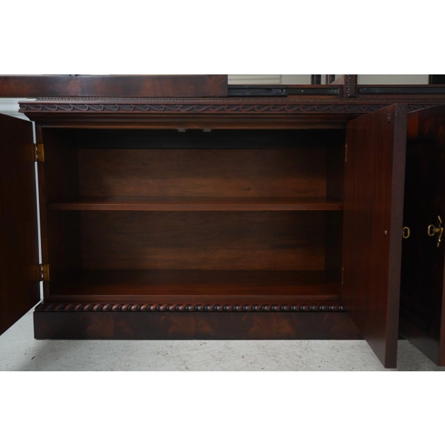 1990s Henredon Large Mahogany Sliding Glass Door Breakfront For Sale - Image 5 of 12