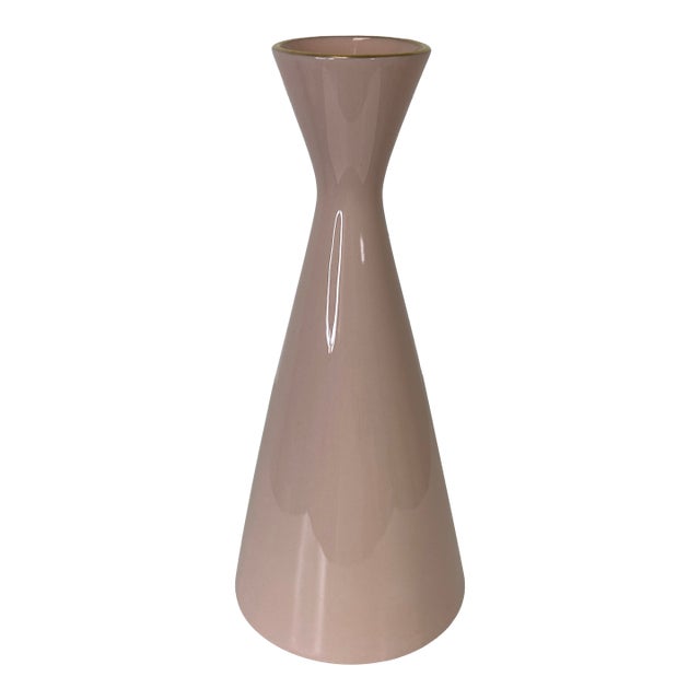 Mid-Century Lenox Pink Bud Vase With Gold Rim & Laurel Mark – Made in Usa For Sale