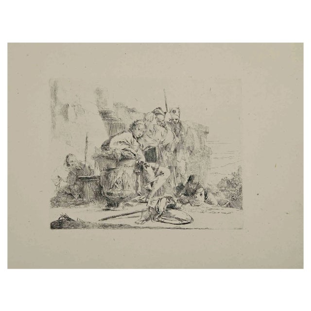Giovanni Battista Tiepolo, The Young Man Sitting, Etching, 1785 For Sale