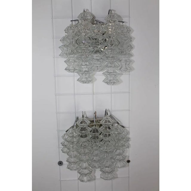 Metal Large Chrome Pagoda Sconces by J. T. Kalmar, 1960s, Set of 2 For Sale - Image 7 of 13