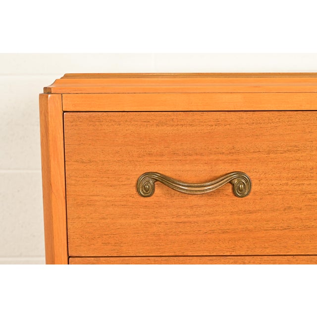 Mid-Century French Regency Carved Mahogany Highboy Dresser or Chest of Drawers, Circa 1950s For Sale - Image 10 of 18