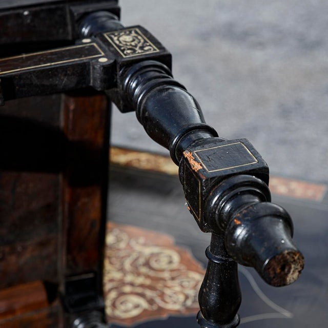 Late 19th Century Ebony Colored Chair Inlaid with Pogliani Relief Decorations For Sale - Image 16 of 18