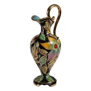 Mid 20th Century Belgium Green Ceramic Jar For Sale