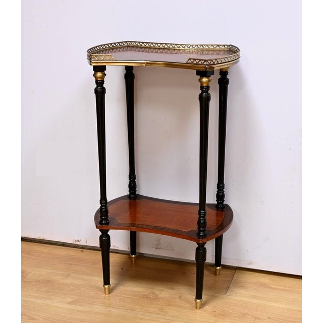 Side Table with Double Top in Mahogany and Blackened Pear, 1930 For Sale - Image 3 of 18