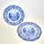 Celebrate classic American history with this beautiful **set of four vintage Staffordshire Liberty Blue dinner plates**,...