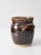 This handmade earthenware vase is dated 1980 and signed by the artist. With its glazed, brown finish and shoulder handles,...