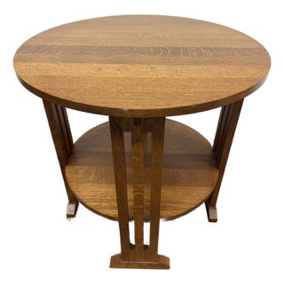 Stickley Mission Collection Round End Table For Sale
