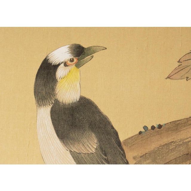 C. 1980s Maitland Smith, Painted Folding Screen "Magnolia and Sparrows" For Sale - Image 10 of 18