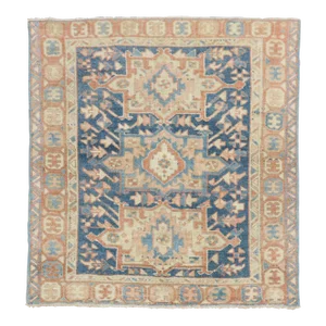 Square Antique Persian Heriz Rug, 3'6'' X 3'8''