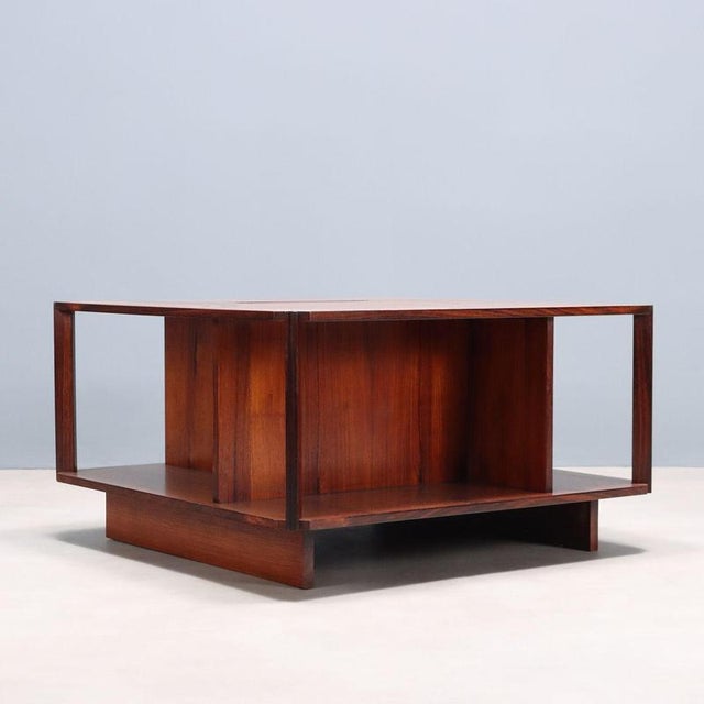Brown Square Bar Table by Marco Zanuso for Arflex For Sale - Image 8 of 9