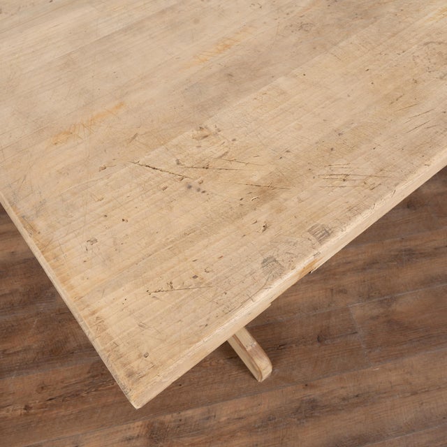 19th Century Rustic Farmhouse Trestle Dining Table For Sale - Image 12 of 13