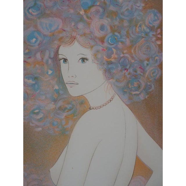 Guy Ribes, Girl in Flowers, Lithograph For Sale - Image 5 of 8
