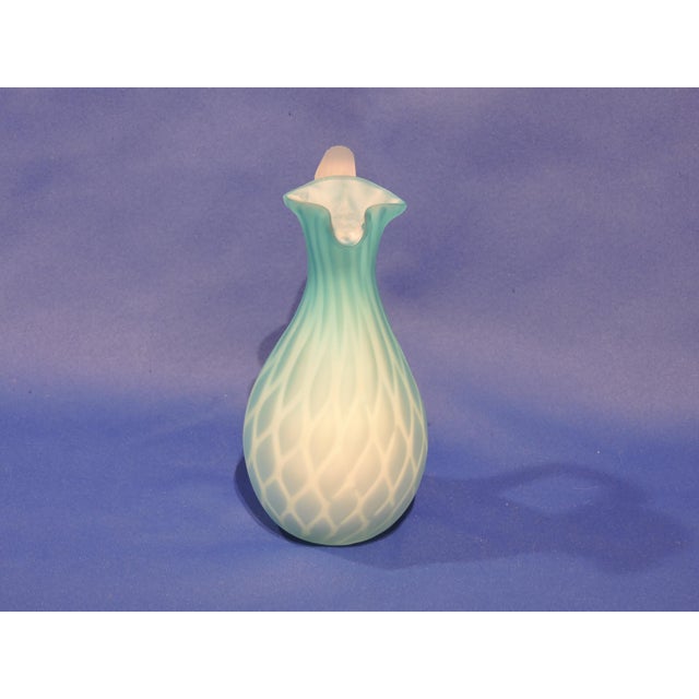 Circa 1880 Mt. Washington Glass House Venetian Style Hand Blown Cased Satin Blue Glass Cruet For Sale In Minneapolis - Image 6 of 10