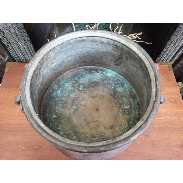 Metal Large! Antique Late 19th Century Cauldron Hammered Copper Pot For Sale - Image 7 of 14