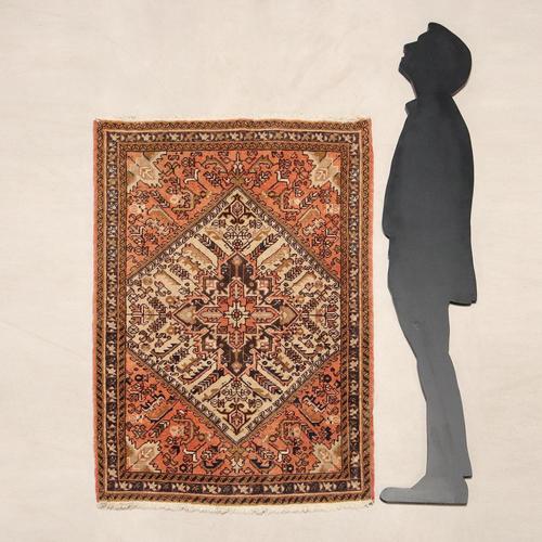 Heriz rug in cotton and wool, large knot, hand-made. This piece is attributed to the mentioned designer/maker. It has no...