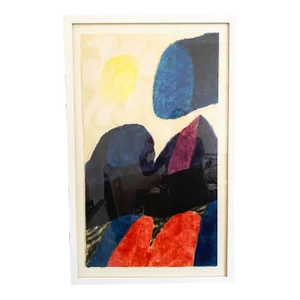 Original Signed Carol Summers "Umbria" Color Woodcut, Framed
