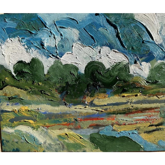 Alvaro Baragli, IL Campo, Oil Painting on Canvas, in Very Good conditions. Designed 1990 to 1999 This piece is designed in...