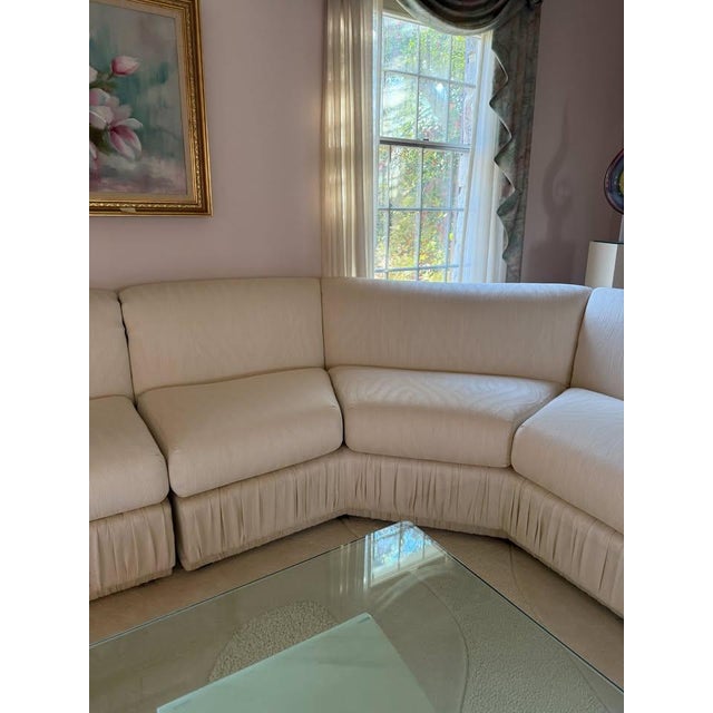 Vintage Post Modern Fully Upholstered Modular Sectional Sofa For Sale - Image 4 of 8
