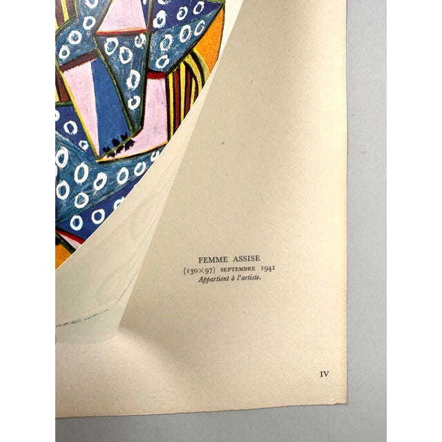 Mid-Century Modern Vintage Pablo Picasso Limited Edition Print Femme Assise 1950 For Sale - Image 3 of 8