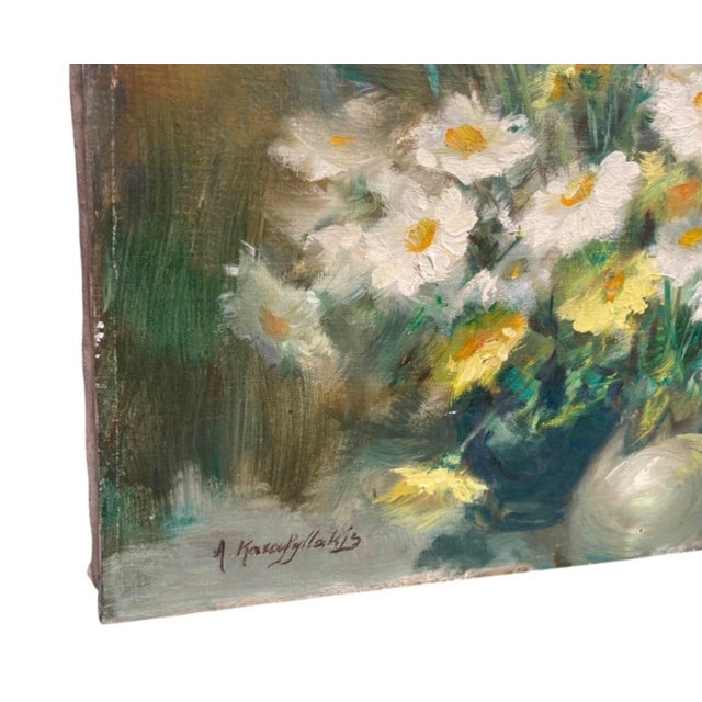 1960s Painting Floral Still Life Canvas Art Signed For Sale - Image 4 of 12