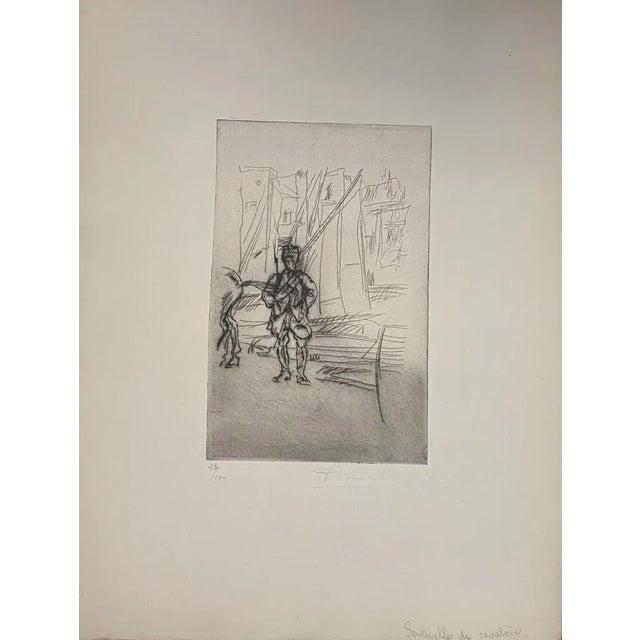 Military'' 1917s is a beautiful print in etching technique, realized by Anselmo Bucci (1887-1955). Hand signed. Numbered...