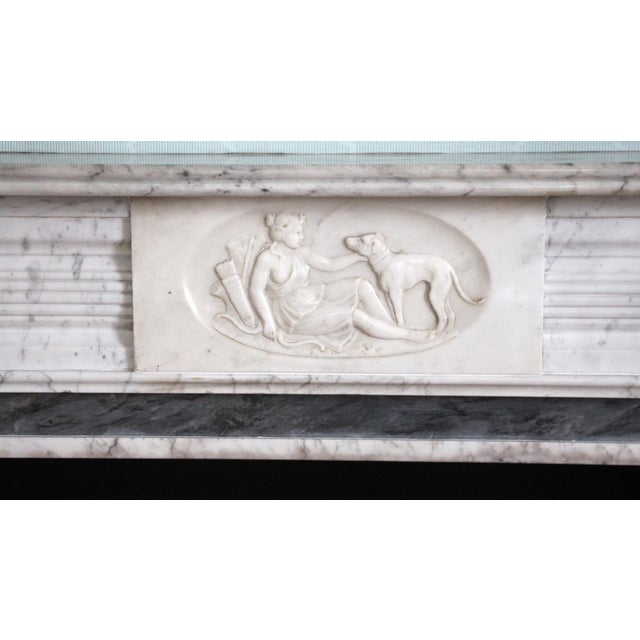Waldorf Astoria English Regency White Marble Mantel For Sale - Image 6 of 13