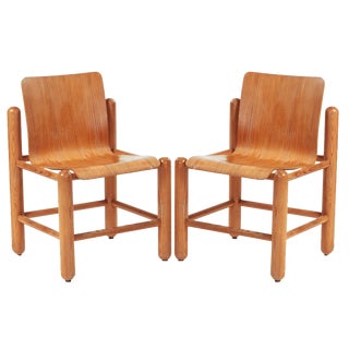 Set of Vintage Brutalist Chairs in Pine and Plywood by Knud Friis & Elmar Moltke Nielsen for Getama, 1970s For Sale