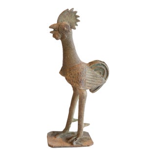 Vintage African Rooster Sculpture For Sale