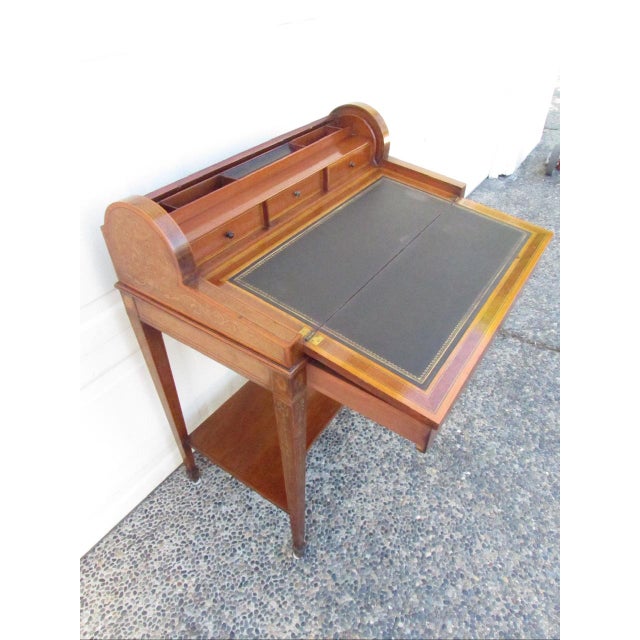 Antique English Cylinder Secretary Desk by Hobbs of London For Sale - Image 16 of 18