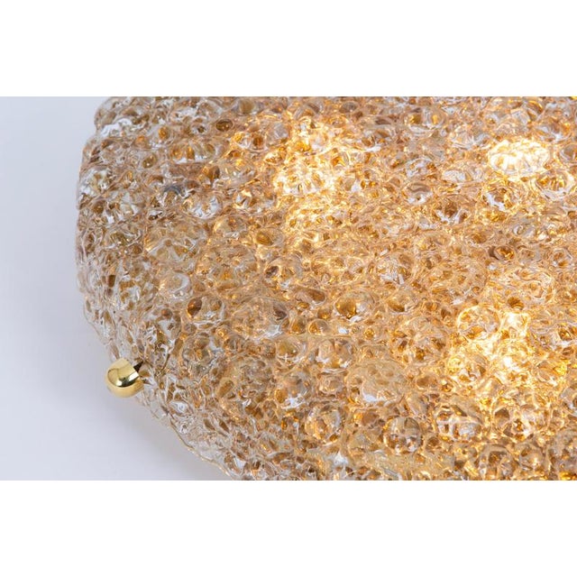 Round Murano Amber Bubble Flushmount Light attributed to Hillebrand, Germany, 1970s For Sale - Image 6 of 10