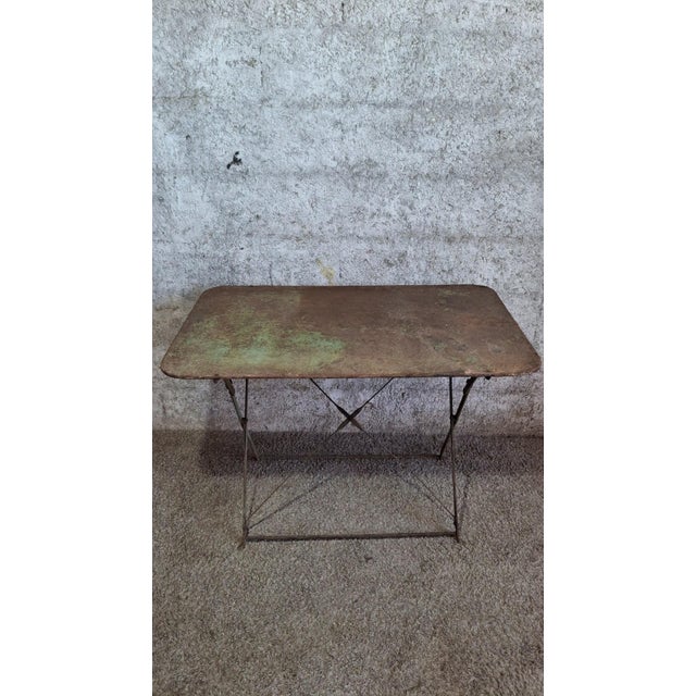 Early 20th Century Iron Folding Bistro Garden Table For Sale - Image 9 of 9