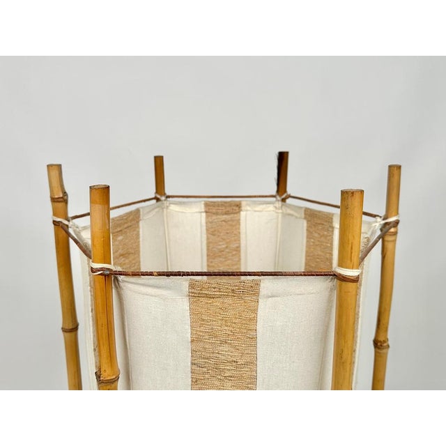 Italian Bamboo and Rattan Floor Lamp in the style of Louis Sognot, 1960s For Sale - Image 11 of 15