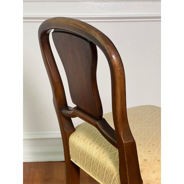 French Walnut Boudoir, Vanity Chair With Floral Inlay, C. 1900s For Sale - Image 14 of 16