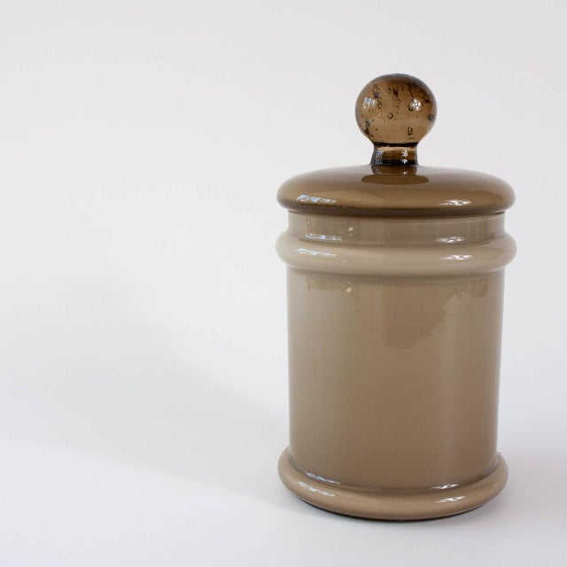 1960s Mid-Century Modern Portuguese Grey Opaline Jar, 1960s For Sale - Image 5 of 10