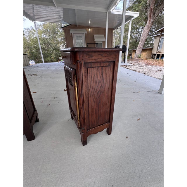 Brass Louis XV Style Oak Jam Cabinet / Cupboard For Sale - Image 8 of 11
