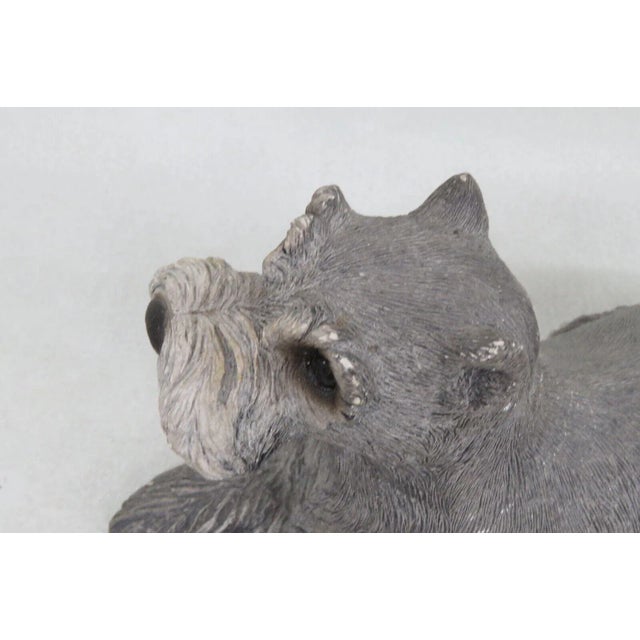 Sandicast Gray Schnauzer Dog Ceramic Figurine Statue Door Stopper For Sale - Image 12 of 13