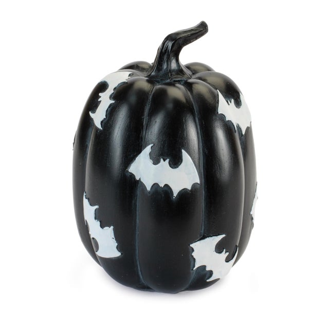 Modern Halloween Spider and Bat Pumpkin (Set of 2) For Sale - Image 3 of 5