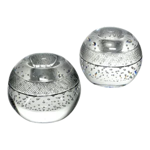 Vintage English Bullicante Bubble Glass Matchstrikers- a Pair